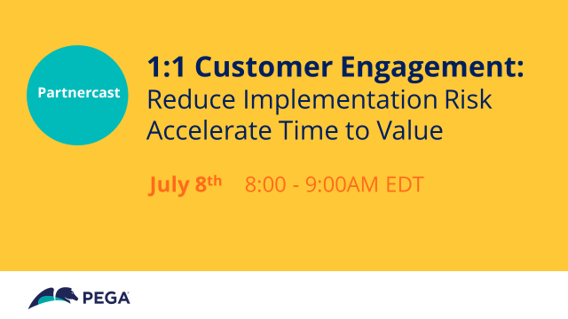 pega_dsk's tweet photo. Join Pega on July 8th I Learn about Reducing Implementation Risk and Accelerating Time to Value with 1:1 Customer Engagement. Partner email required. #PegaPartners #CustomerEngagement https://t.co/SF47B9aRhz https://t.co/ucaa2GI7Y2