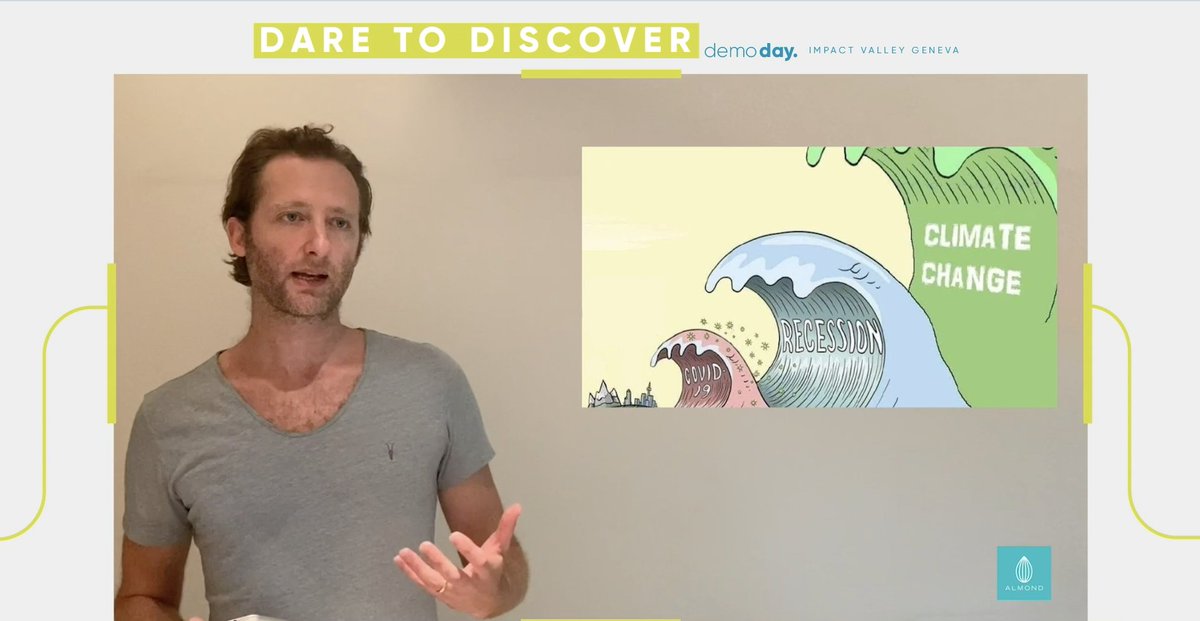 NOW ON STAGE🌱🦄 Oliver, Founder &amp; CEO of @almondimpact Empowering brands &amp; consumers become carbon balanced, with +500K Trees Planted and+£500K successfully raised in crowdfunding just now! Want to be a part of their journey?  almond.org #DaretoDiscoverDD20