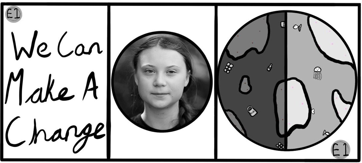 Sharonmoore01's tweet photo. @walmleyjssc @2020MissSmith Sammy’s Banksy style bank note features Greta Thunberg and promotes looking after our planet 🌎 https://t.co/Egl9F8GVcp