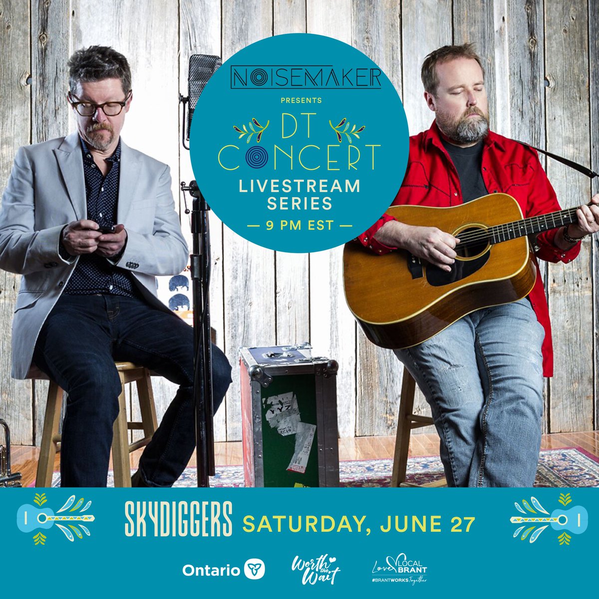 The last show of our Livestream Series is this weekend. The <a href="/skydiggers/">Skydiggers</a> will be performing an acoustic show at 9pm EST on Saturday, June 27! 
Limited tickets are still available for this one - dtconcertseries.com/dt-livestream-…

#DTConcertSeries #LivestreamSeries #StayHome #LiveMusic