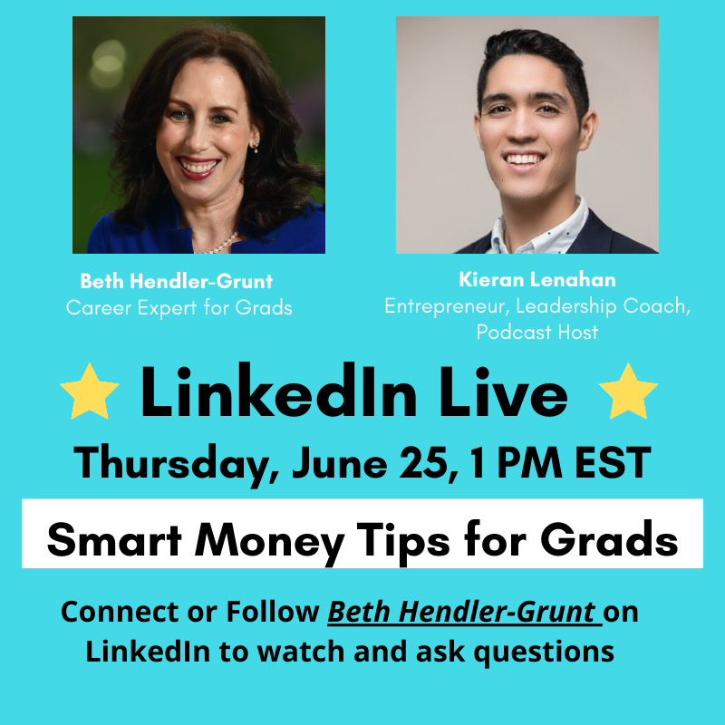 bhgrunt's tweet photo. ➡️Does your recent grad know how to budget their money? 
Tune in to 💥LinkedIn Live on 💥Thursday, June 25, 2020, at 1pm EST to hear “Smart Money Tips for Your Grad”.  Follow or Connect with Beth Hendler-Grunt: https://t.co/UB2OGDQADN #future #Entrepreneurship #careers https://t.co/4CctiZaeQI