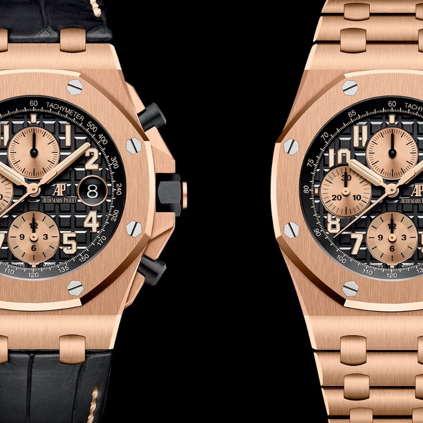 kapoorwatch's tweet photo. Black leather strap or pink gold bracelet. #GoOffshore with #RoyalOakOffshore Selfwinding #Chronograph. #AudemarsPiguet #KapoorWatch #KapoorWatchCompany https://t.co/JWkhcJjceg