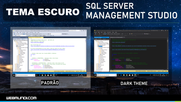 webmundi_com's tweet photo. ⏺ Como Ativar o Tema Escuro SQL Server Management Studio - SSMS 🌃🌕🧛♂️
🎥 https://t.co/NNZQpgqvXJ
🔗https://t.co/i9p7HUh318
💎 #SQLServer #sql #tsql #SSMS #managementstudio #dev #it #database #dbms #dba #bancodedados #ssms #microsoft #data #curso #ead #darkmode #temaescuro https://t.co/rkTJSUaDoH