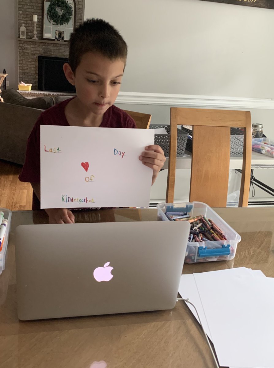 TheAlmostRealHW's tweet photo. Prepping for the last day of school on the last Zoom call of the year. So grateful for an amazing teacher that has made this kid feel loved and heard throughout this distance learning process. @WestRidgeSchool https://t.co/DT9LmN0AHf
