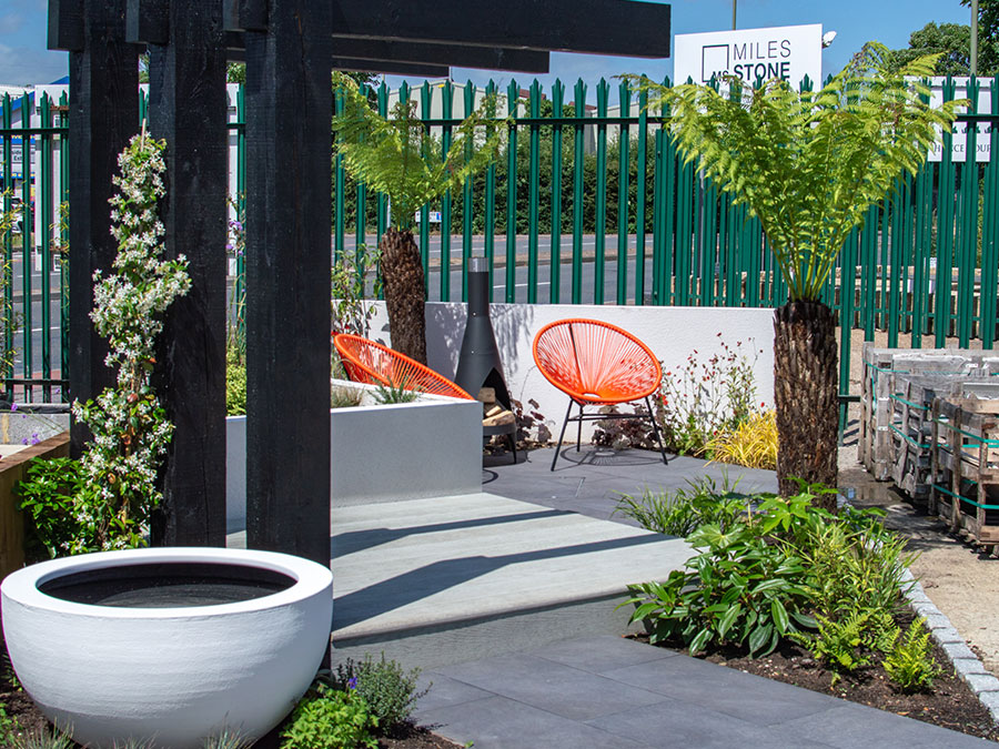 The @Neiljonesdesign Garden is now complete and is ready for summer evenings sat round the chiminea with a G&amp;T or three 😍 #gardens #paving #MakingDreamLandscapesPossible