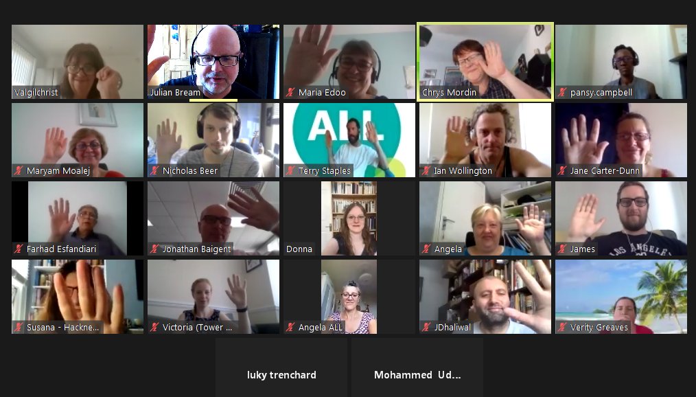 julian_bream's tweet photo. The #digitaldivide of London's most vulnerable learners is being tackled head-on by #AdultLearning & #FamilyLearning
Fabulous #roundtablechat with London's #ACL providers
#proud
next: July 1 11.30 what Tutors are learning and what helps them.
#Essentialdigitalskills #HOLEX https://t.co/uXIjTCUAWr