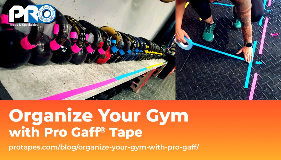ProTapes's tweet photo. Wish your gym was more organized? Use Pro Gaff® tape to take that gym to the next level! Get inspired with today’s blog: https://t.co/8RcrbfoKf8

#gymlife #homegym #organization #progaff #gafftape #tapesolutions #protapes https://t.co/8UCvBQZIOj
