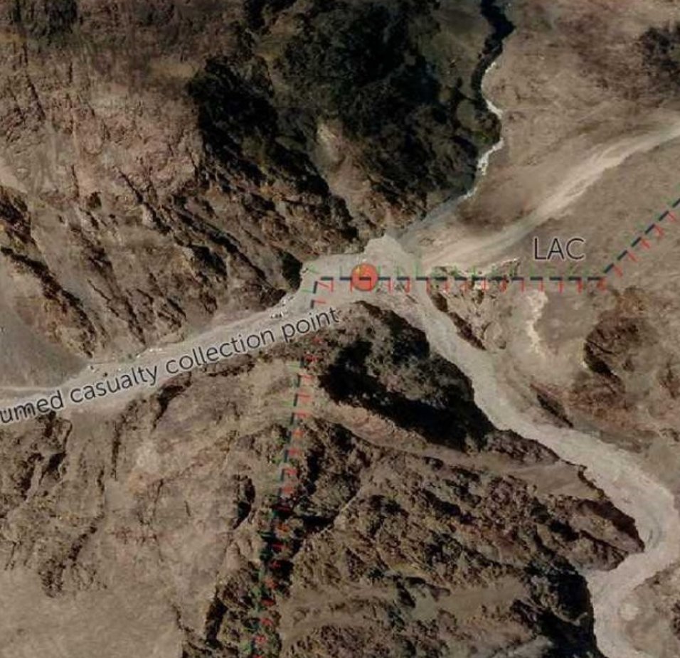 Here's a question for the experts: Where exactly does the LAC lie?  @detresfa_'s maps show it crossing the Galwan about 150m upstream of the bend.  @Nrg8000's maps suggest that it crosses the triangular patch of land.  @KesariDhwaj, any clue?