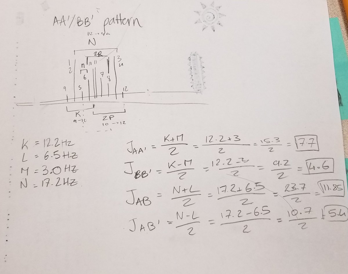 Roxane_jourdain's tweet image. Update: yesterday&apos;s crazy pattern has been solved and my brain is appeased 💙 Thanks to Prof. Hans Reich&apos;s amazing NMR website for helping me on this one!! #NMR #NMRoftheday #Patternobsessed #aspiebrain #complexsplitting