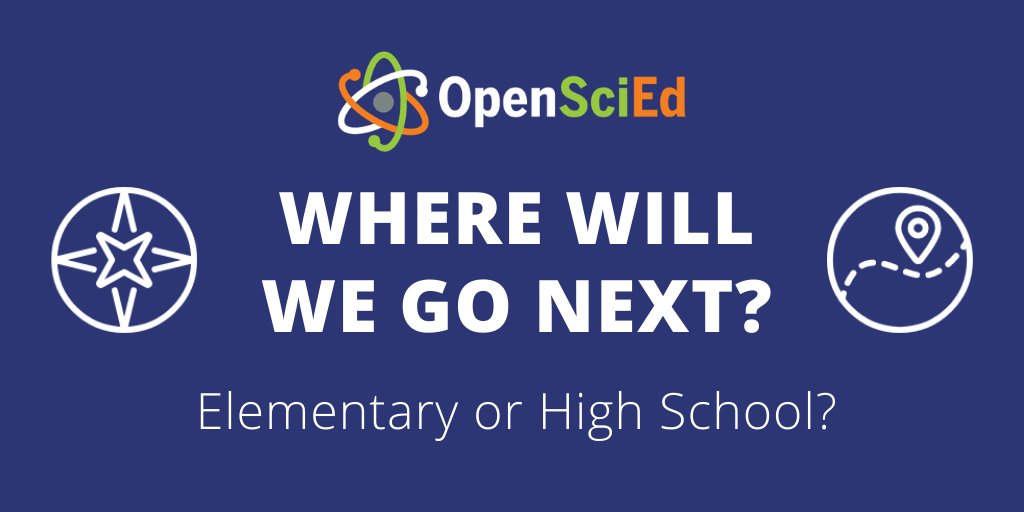 1/4 Hold on to your hats everyone! Many of you have asked us what grade levels #OpenSciEd will develop materials for next--Will it be high school or elementary school? And the answer is...