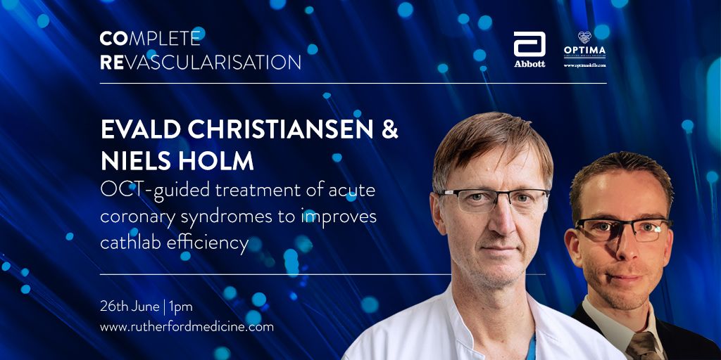 WondrMedical's tweet photo. @h_evald and @NielsRHolm will be giving their talk on 'OCT-guided treatment of acute coronary syndromes'
Our host @jcspratt from @OptimalCTO will be joining them both for a discussion afterwards. Join Rutherford Medicine to have your say.
https://t.co/84Bn37JanX https://t.co/MoKbe6Hyl9