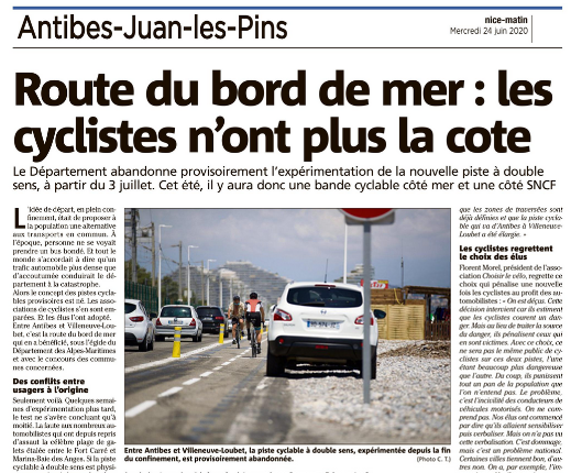 CollecCitoyen06's tweet photo. A #Nice, à #Cagnes c'est pareil.
Nos élus ont déployé à la hâte des pistes #vélo , opportunément, électoralement, sans anticipation, ni concertation.
Nous payons des années de dédain pour ce #transport doux, pas cher et bon pour la #sante .
Qui est implémenté partout ailleurs ! https://t.co/pH0qlF0tAH