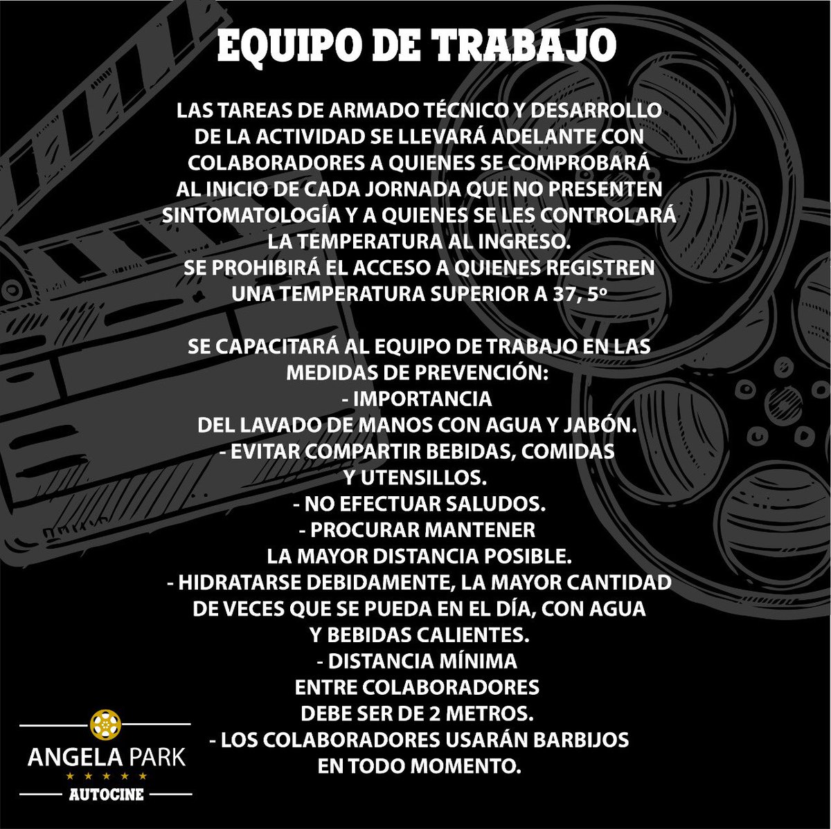 RodrigoTomasin3's tweet photo. IMPORTANTE❗️
AUTOCINE Angela Park 🚘🎬
▫️Protocolos y Medidas Sanitarias👈🏼
▫️Autocinema🎬🚙
▫️Equipos de Trabajo🛠
▫️Venta de Comidas y Bebidas 🍔🍟🌭🍿🍫🍭🍬🥤🍻
Río 2 - Cba❗️ https://t.co/J2Fje7sktx