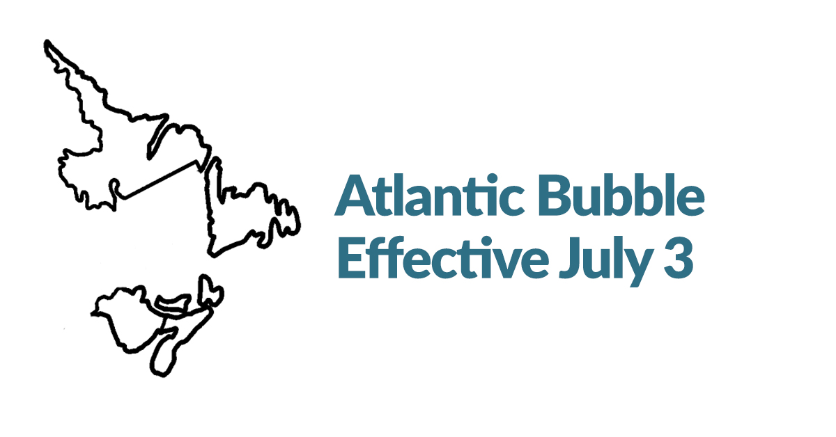 Effective July 3, Nova Scotia will form an #AtlanticBubble with New Brunswick, Prince Edward Island and Newfoundland and Labrador, allowing Atlantic Canadians to travel within the region without having to self-isolate: novascotia.ca/news/release/?… #COVID19NS