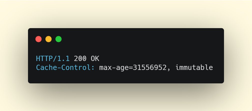 32) BTW, if you’re using webpack, it’s likely all your JS/CSS/images/etc have a hash in their name. E.g.:/static/bundle-eaba706f.js/static/d7517738.jpgYou can improve caching of such assets with the `Cache-Control: immutable` header. More info:  https://bitsup.blogspot.com/2016/05/cache-control-immutable.html