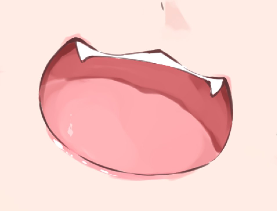 open mouth tongue fangs close-up simple background solo uvula  illustration images