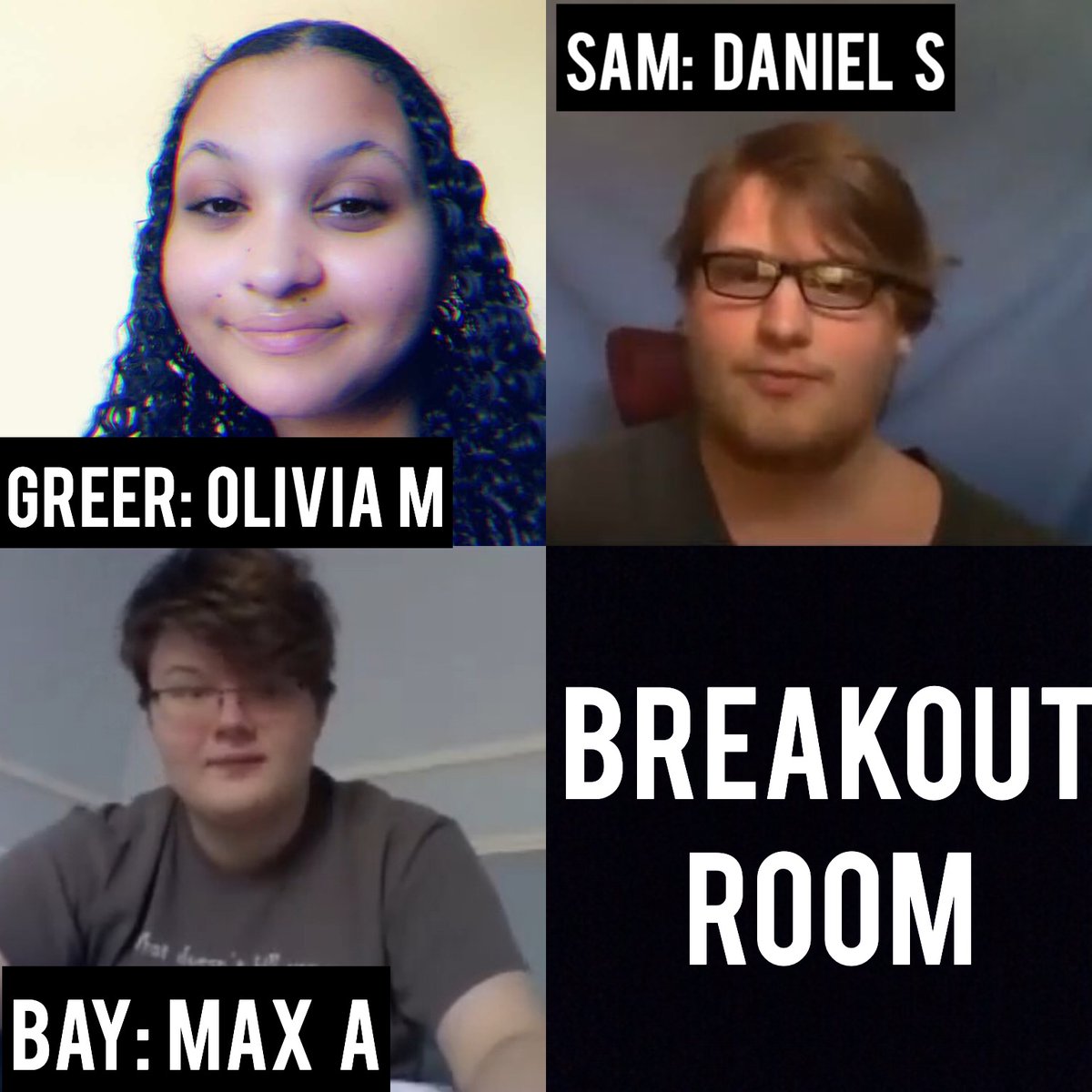 Breakout Room from Scenes from a Quarantine by Lindsay Price youtu.be/G-UXrSC0ZFI via <a href="/YouTube/">YouTube</a> 
What do students talk about when their teacher steps out of the Virtual classroom? <a href="/PeelSchools/">Peel District School Board</a> <a href="/theatrefolk/">Theatrefolk</a> <a href="/HumberviewSS/">Humberview S.S.</a> <a href="/CaledonNews/">CaledonEnterprise</a>