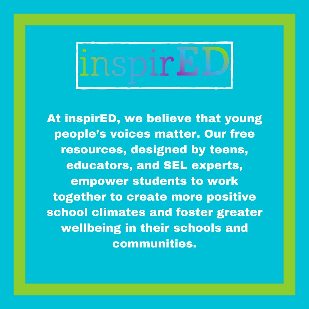 Do you want to empower student voice in the coming school year?
Learn about InspirED at our Virtual Relaunch Event tomorrow at 4 PM EDT, where we will be hearing from @marcbrackett of <a href="/YaleEmotion/">@YaleEmotion</a> and Jamie Lockwood of @facebookedu, as well as Grossmont High School and <a href="/HSFI_News/">The High School of Fashion Industries</a>