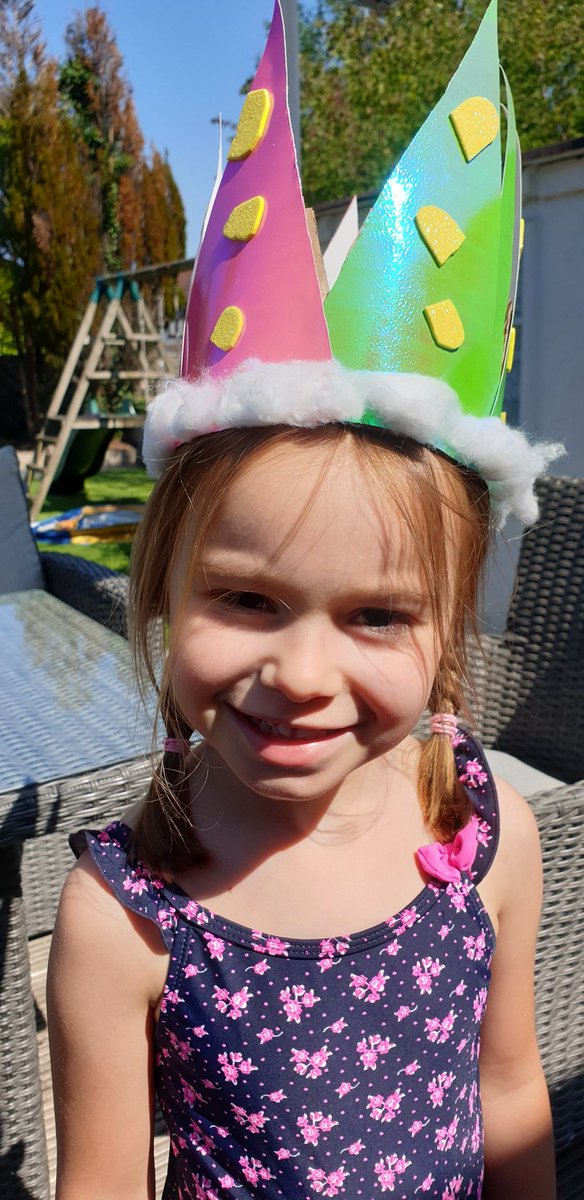 Proutamon's tweet photo. @RhiwbeinaPrm Lily had fun designing and making her royal crown today! 👸🌞 https://t.co/d4zhlOohWB