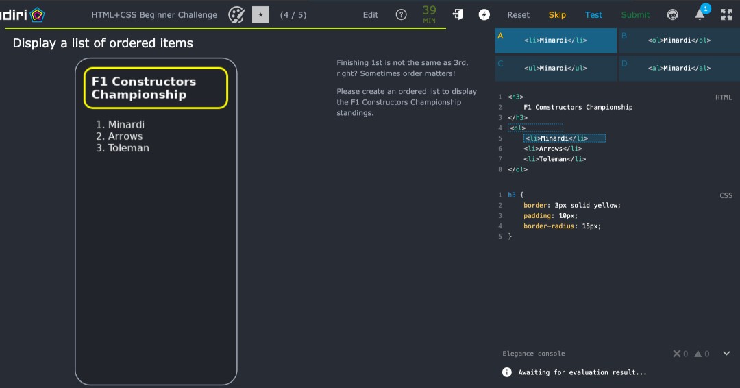 New HTML+CSS Coding Challenge available!

kodiri.com/evaluation/5ef…

#html #css #coding #challenge