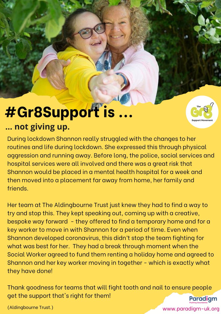 #Gr8Support is... not giving up!! @lu_dash @suelivett @Aldingbourne_T  #Right2Home #HomesNotHospital @LearningDisEng @sarasiobhan