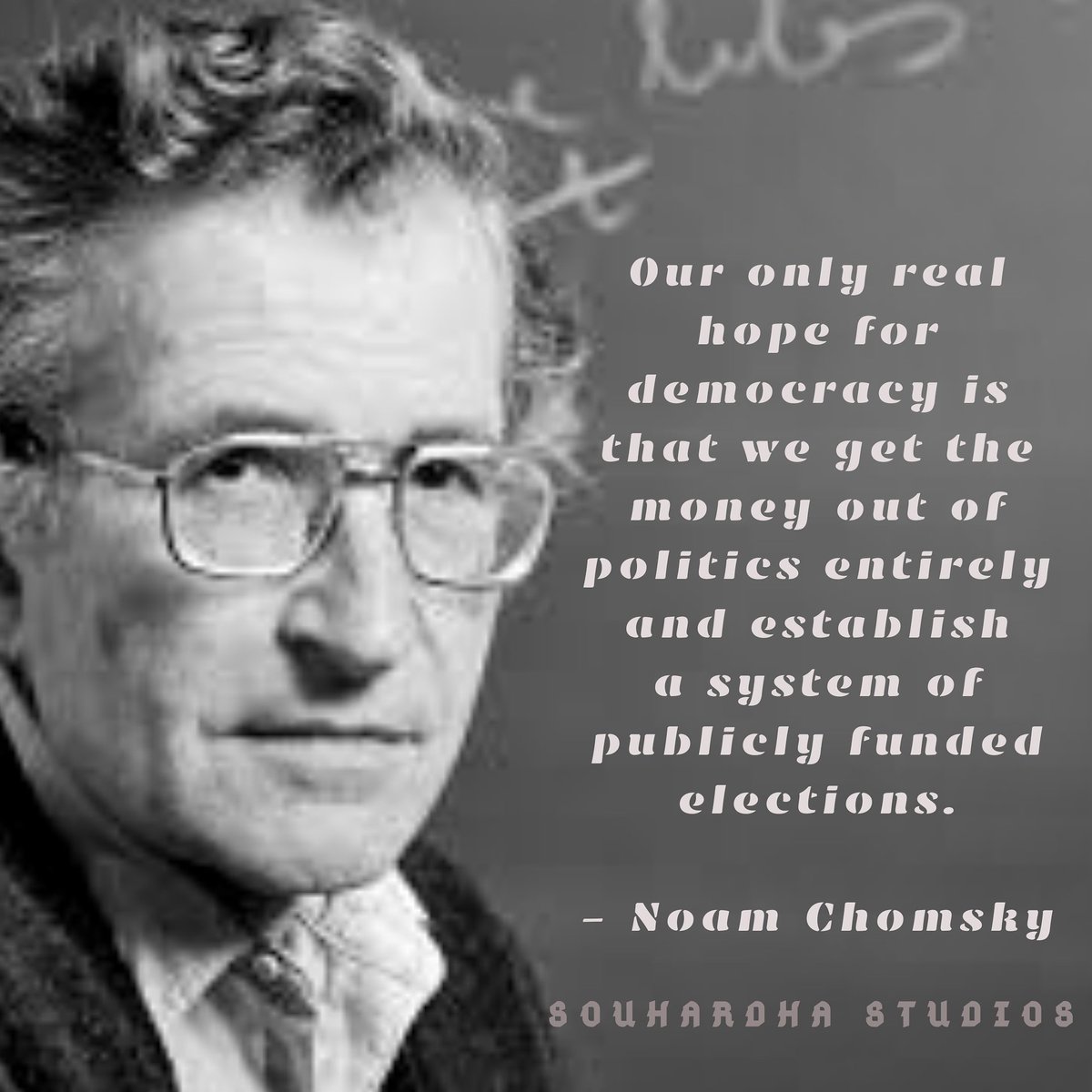 SouhardhaStudio's tweet photo. Follow @SouhardhaStudio for more.

#noamchomsky #chomsky #chomskyquotes #noamchomskyquotes #Socialist #Intellectual #philosopher #Marxist #freedom #hope #democracy #Politics #system #Public #funds #Facebook #Instagram #TwitterTalk https://t.co/l25pzYS7Lh