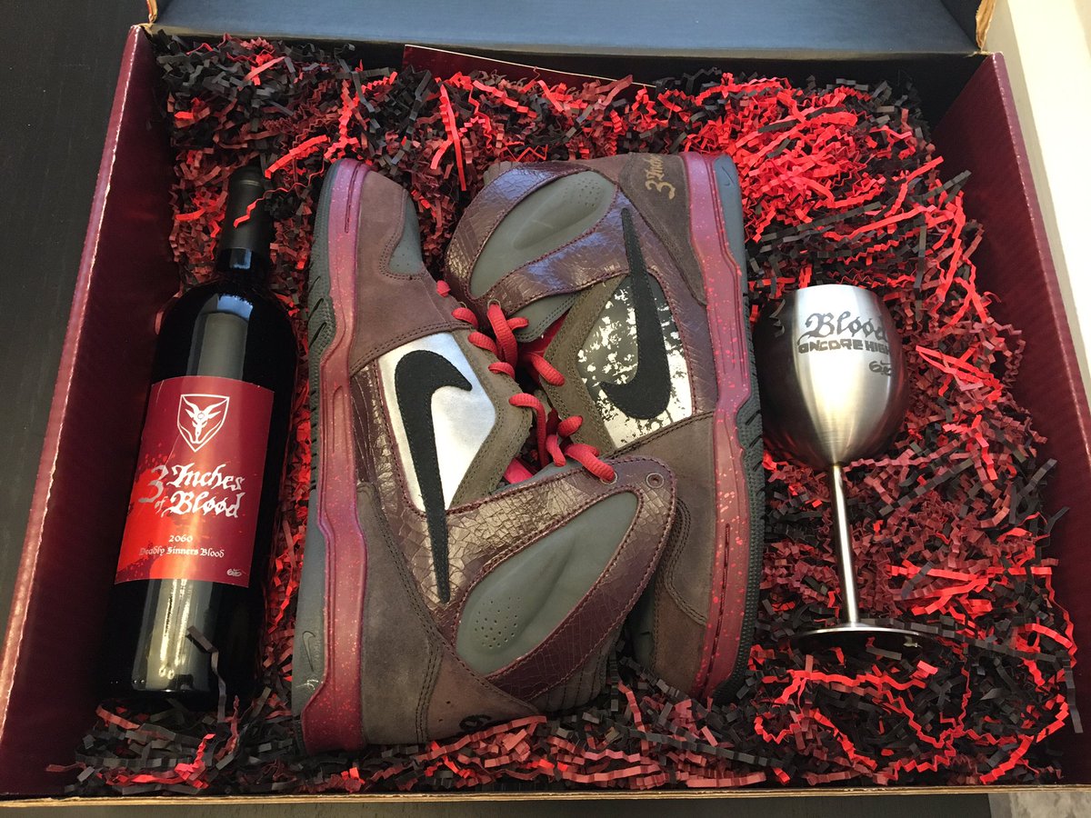 nike blood shoes box