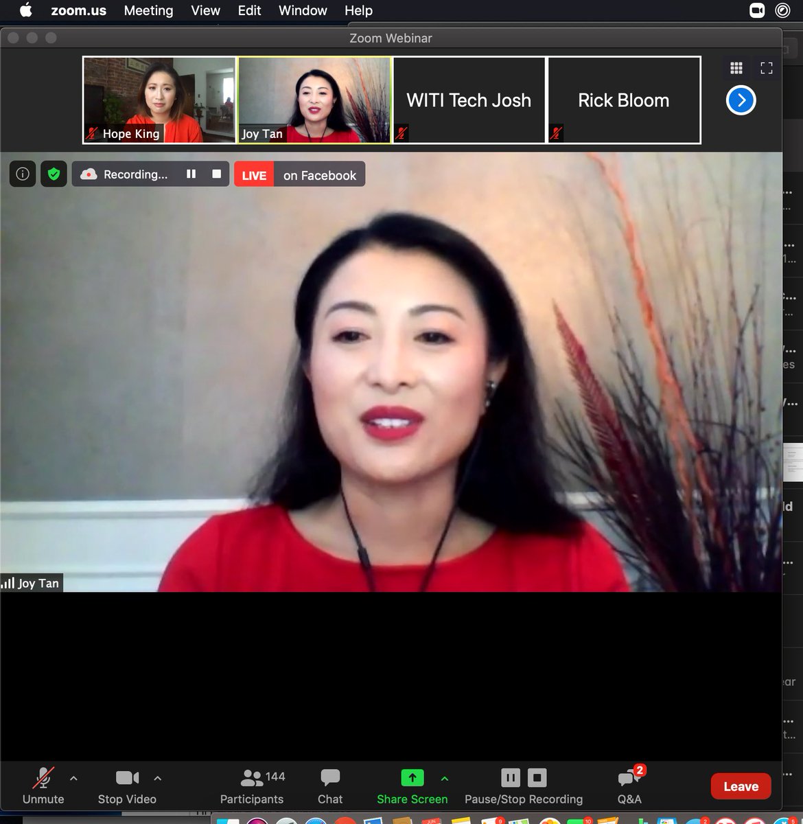 hopeking's tweet photo. Great to host @WITI keynote this morning featuring Joy Tan, Huawei USA SVP Public Affairs. The job she has now as a Chinese tech giant comms and govt affairs head in the U.S. amid crumpling U.S.-China relations and rising racism against Asian American globally.. is mind boggling. https://t.co/uy8VKIZVHl