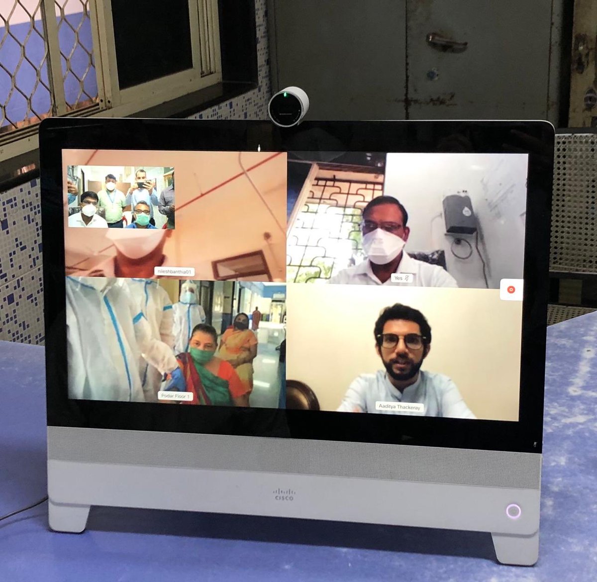 This afternoon we launched Telemedicine covid care at Poddar Hospital, Worli. This facility and hardware committed by <a href="/Cisco/">Cisco</a> will enable doctors to remote monitor patients in isolation wards, with least chances of infection. If this works well, this model can be replicated.