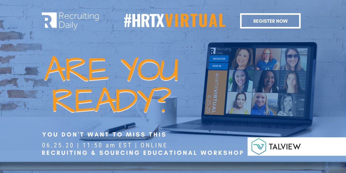 Talview's tweet photo. Are you ready for #HRTXVirtual by @RecruitingDaily? We can't wait! See the amazing lineup and register now! See you there? https://t.co/HJaQVpifKP
#HRTech #Recruitment #Futureofwork https://t.co/JvBURVNqml
