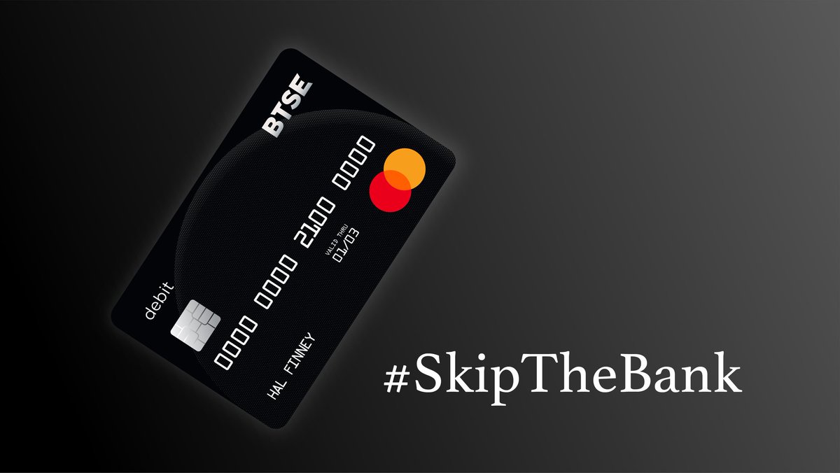 oddgems's tweet photo. Time to #SkipTheBank with @BTSEcom 🙌🏼
The Debit Card is available globally & can be used globally, without the need for
a bank account & it's accepted everywhere Mastercard is accepted. 💯
Wanna get the BTSE Debit Card? Sign up for BTSE Elite here: https://t.co/OCN1aTy8HS
#ad https://t.co/xhiLtxfVdV
