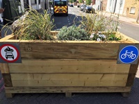 FatNatChat's tweet image. Great to see the plants in our new modal traffic filter planters for @lambeth_council blooming in the sun. Thanks to all the local residents who are already looking after them and giving them a daily drink. #community #localresidents #socent #flowerpower