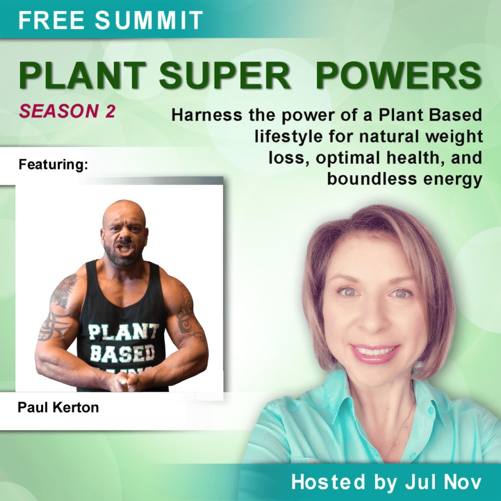 HenchHerbivore's tweet photo. Watch my interview with Jul Nov, Whole Food Plant Based Empowerment Coach as we discuss #plantbasedliving for the #plantsuperpowerssummit
CLICK: https://t.co/fk3JnL0cgD #plantbasedlife #plantbasedhealth #plantstrong #mentalclarity #boundlessenergy #radianthealth #plantpowered https://t.co/cuUHA4cw0T