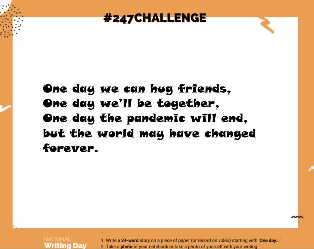 MyddeltonColl's tweet photo. Well done to everyone who has taken part in the #247challenge and got involved with the @FirstStory. Some lovely examples of stories using just 24 words! #writeday 
@MyddeltonEngli1 https://t.co/bHBpfXagKu