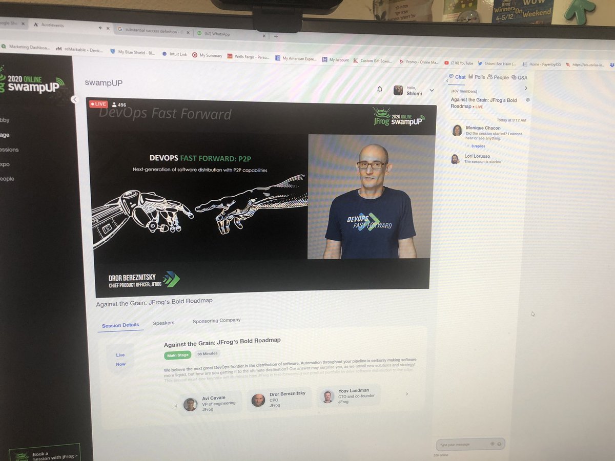 ShlomiBenHaim's tweet photo. The Frogs are talking about #binops at @jfrog #swampup2020 keynote. Great talk by @_yoav_ @drorbr and @avinci https://t.co/l2Ql36K1FA