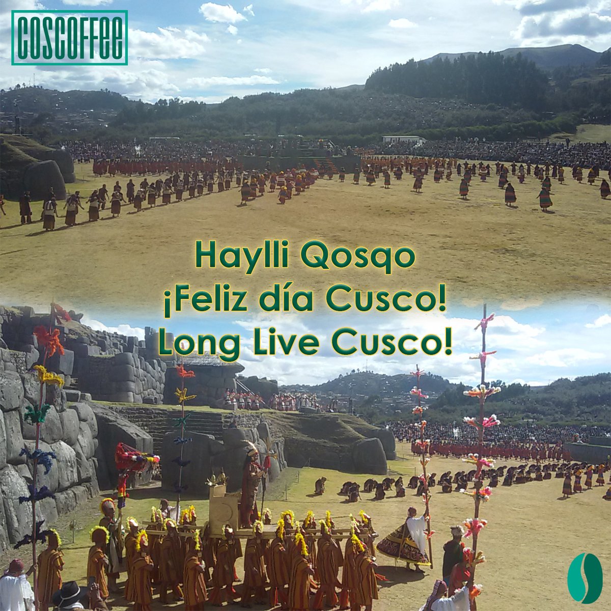 CoscoffeePeru's tweet photo. Haylli Qosqo
¡Feliz día Cusco!
Long live Cusco!

#coscoffeeperu #haylliqosco #felizdiacusco #longlivecusco #felizdía #congratulations #cusco #micusco #intiraymi #fiestadelsol #cuscoinmortal #ombligodelmundo https://t.co/c45gEVviqu