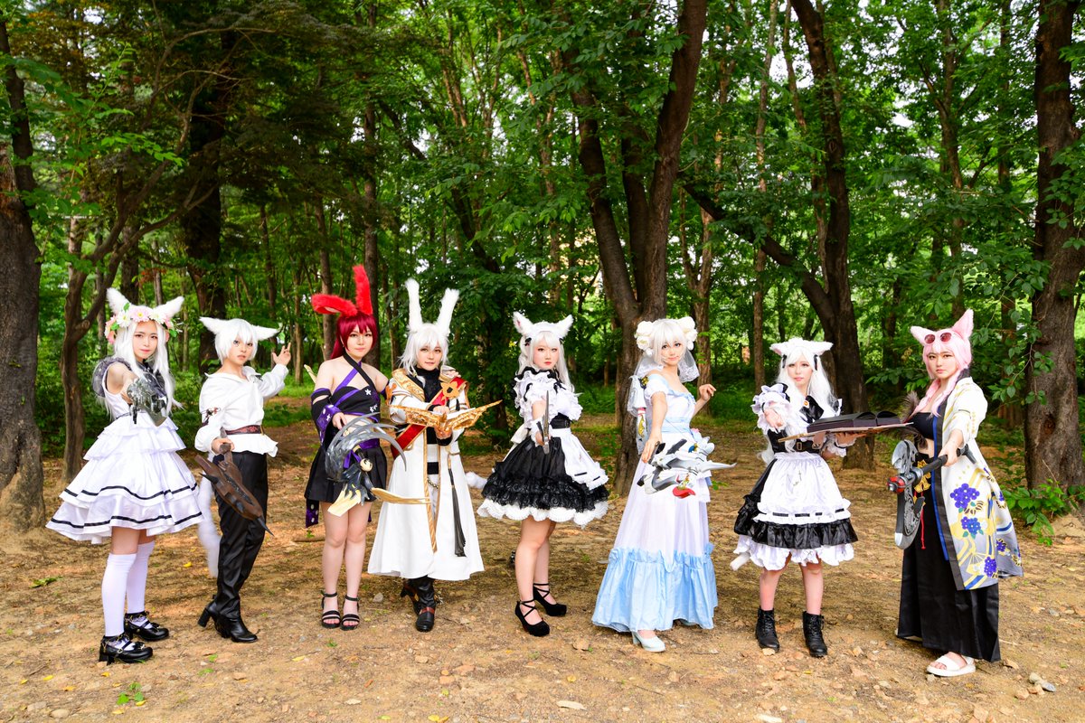causa_f's tweet photo. FULL PARTY

Warrior @dmh04166
Gunbreaker @seha_gnb
White mage @napsh97
Scholar @onlycreating_Y
Bard @real_landscape
Red mage @_happymiri
Summoner @causa_f 
Black mage @coslum 
P @Reminisce22 

#FF14 #FFXIV https://t.co/z6q4IiIW4c