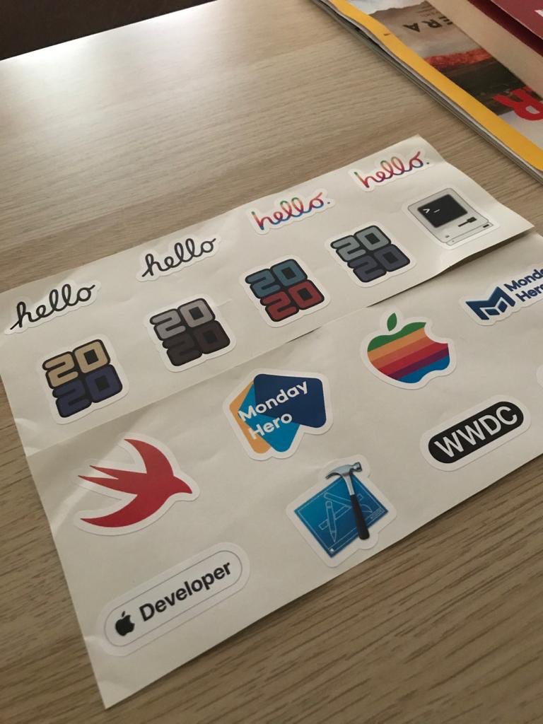 prospectcha's tweet photo. I got my #WWDC20 sticker pack! 🌝
Thanks for this @mondayhero_io 🥳🥳
#apple #WWDC20 #mondayhero https://t.co/XbF6xDJ43L