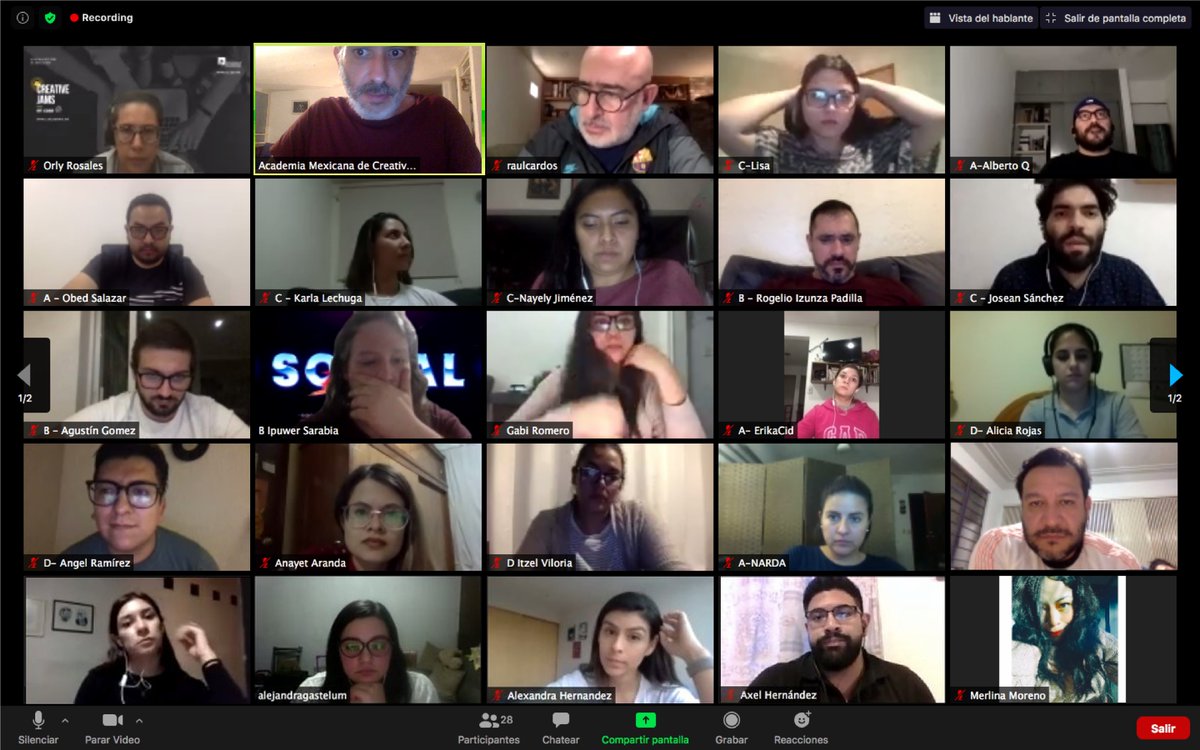 LaAcademiaMX's tweet photo. Ayer tuvimos una nueva sesión del #LabCreativo con @RulCardos y @ale_chilango donde nuestros alumnos desarrollan proyectos para combatir la violencia de género dentro del hogar en el contexto del confinamiento. https://t.co/i8oyfaLFpQ