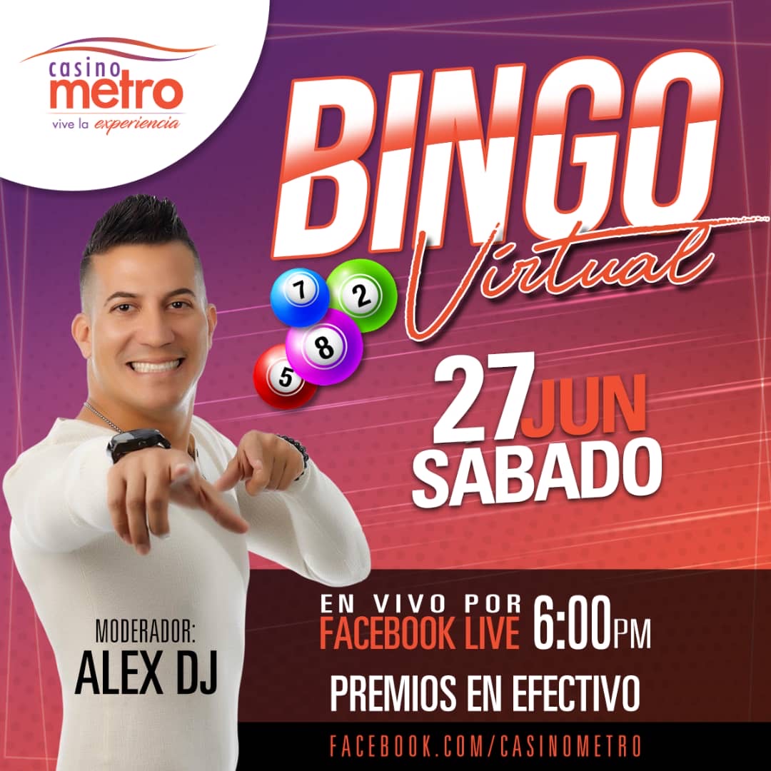 DescubreTuIsla's tweet photo. Nuestro ALEX DJ te espera este sábado en el BINGO VIRTUAL de @CasinoMetro @MetroLounge https://t.co/yuWrZUL59Z #CasinoMetro #MetroLounge #SheratonPR #Casinos #PuertoRico #DescubreTuIsla #Viajes #Travel #Turismo #Vacaciones #AlexDJ @AlexDJ https://t.co/Gza6gmP9bn