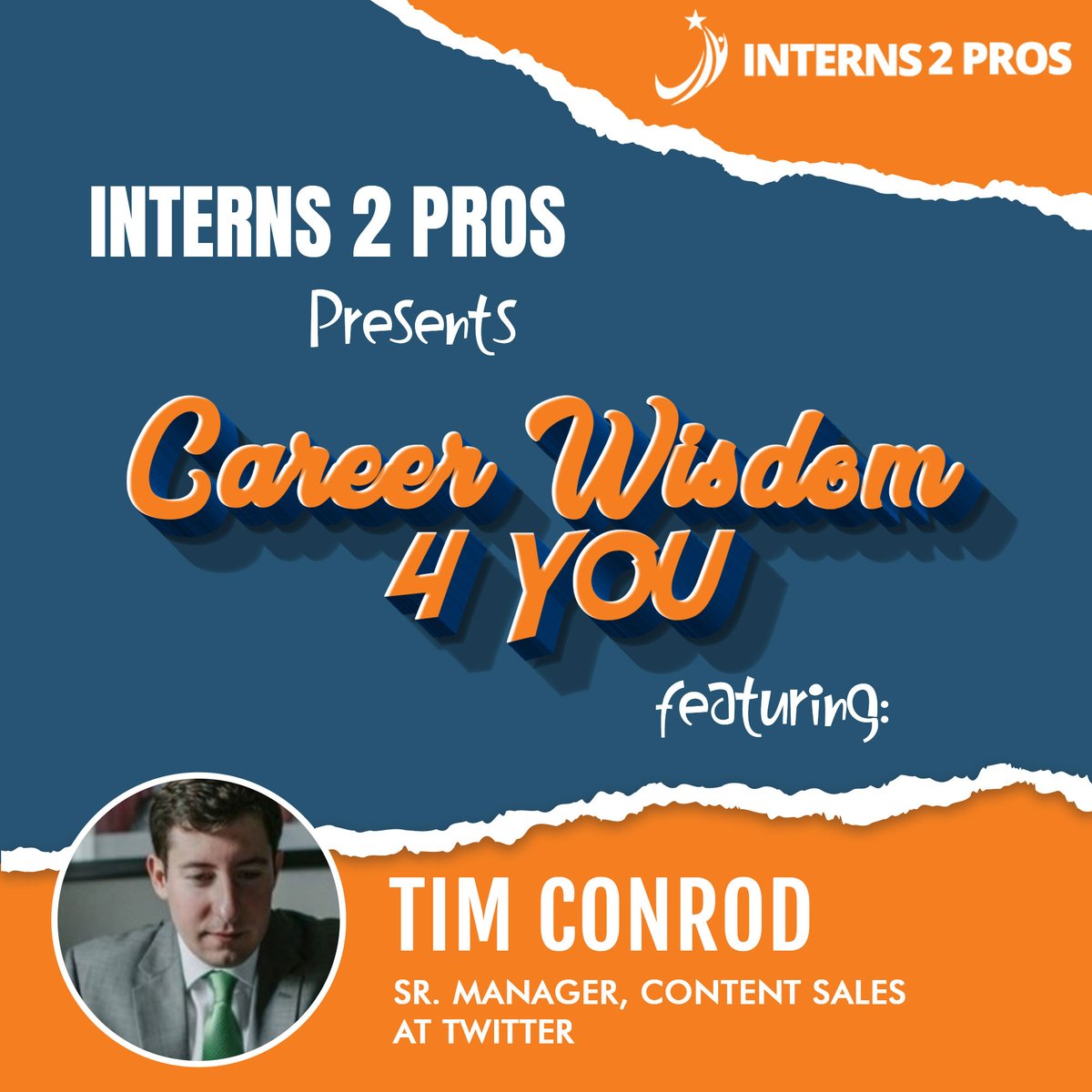 College Students!! Wisdom is ALWAYS timely and timeless. <a href="/TimConrod/">Tim Conrod</a>, Sr. Manager, Content Sales at <a href="/Twitter/">Twitter</a> has some phenomenal wisdom for you in the premiere of our new monthly series...Career Wisdom 4 You! Be sure to check it out &amp; apply:interns2pros.com/timconrodwisdo…