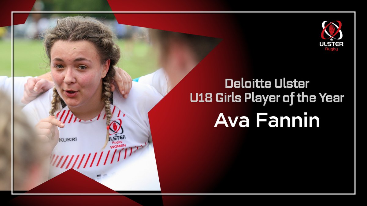 UlsterRugby's tweet photo. 🏆 Ulster Rugby Domestic Rugby Awards 🏆

The @DeloitteNI Ulster U18 Girls’ Player of the Year Award goes to @RFCVirginia player and Ulster U18 captain, Ava Fannin! 

Congratulations, Ava! 
 
Full lineup of award categories ➡️ https://t.co/YV8xteMw50 https://t.co/LNN3srilI9