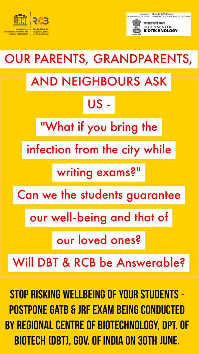 AnshuSingh533's tweet photo. Please answer 
#PostponeGATBandBET 
#healthoverexam 
@DBTIndia @ICMRDELHI https://t.co/oRr2t5c5GM