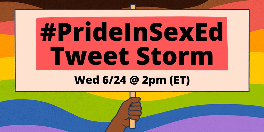 SIECUS's tweet photo. 🗣️ There is ONE HOUR until the #PrideInSexEd Tweet Storm! 

Join us at 2pm EST! We'll be discussing the importance of LBGTQ+ inclusive sex ed. 🌈Make sure you're using the hashtag #PrideInSexEd to participate! https://t.co/huL0mTKx7i