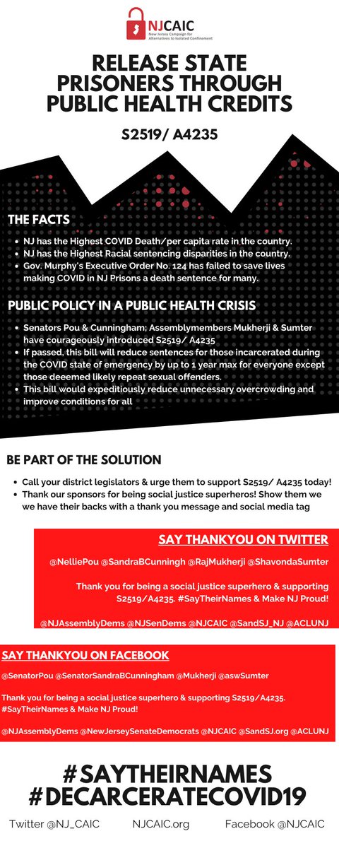 njpjw's tweet photo. Watch LIVE NOW- NJ Senate Committee Hearing on #S2519 the bill that saves thousands of lives during COVID-19.
https://t.co/mVbIl8wbVO
#DecarcerateCOVID19 #FromProtesttoPolicy @SandSJ_NJ @AOUON_NJ @NJ_ISJ @afsc_org @LatinoActionNetwork @NJ_CAIC https://t.co/SboD4wcTAu