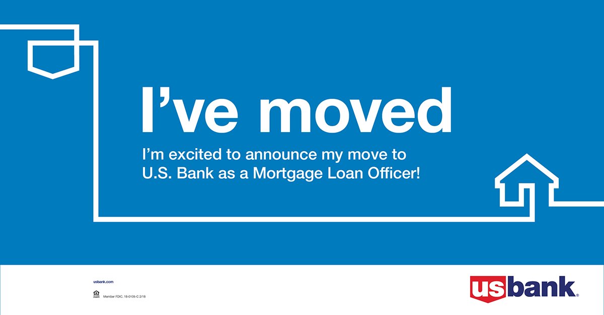 NateWells3's tweet photo. I've moved! I'm excited to announce my move to U.S. Bank as a Mortgage Loan Officer! https://t.co/fKs6zNSXJu https://t.co/GvsVAkb2Ys