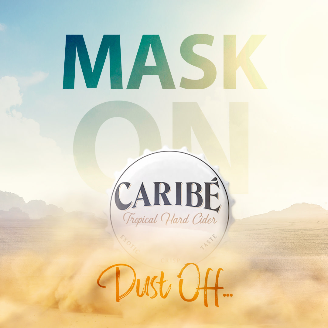 CaribeCider's tweet photo. It's really dusty out there peeps! Wear your masks at all times and soothe those sore throats with a nice cold Caribé... Be safe! 😷 https://t.co/qCxSFB3bE3