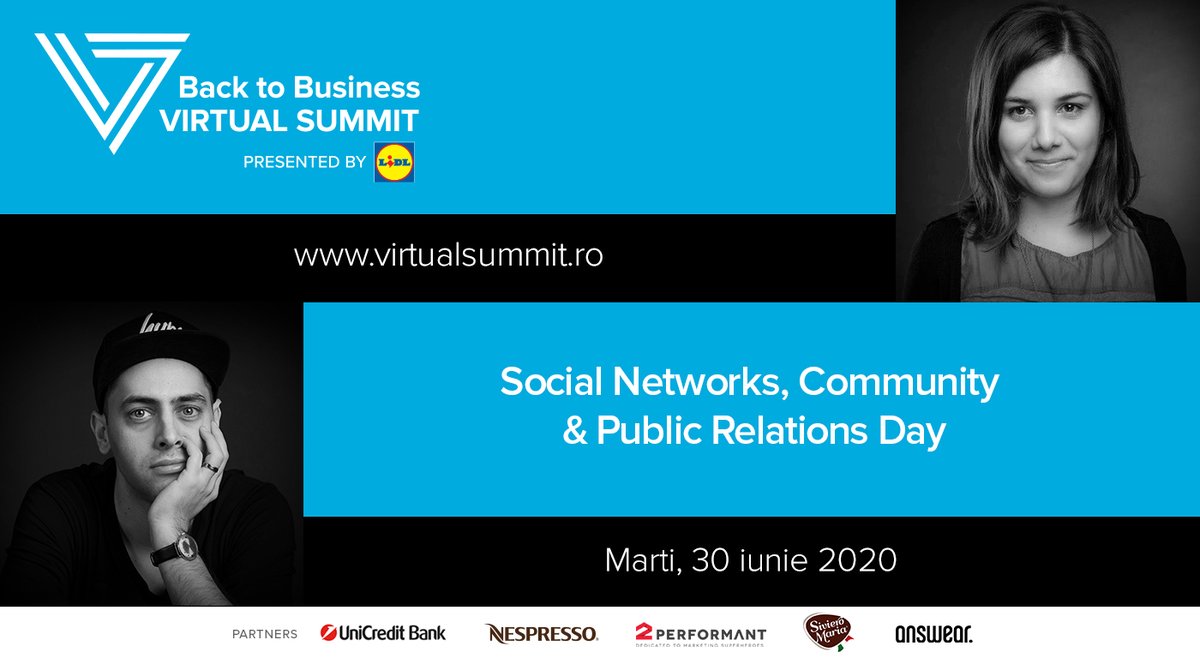 evensys's tweet photo. Tina Cretu (KFC) si Ion "Lutzu" Cojocaru (MRM Romania) aduc la Back to Business Virtual Summit 2020 solutii eficiente in activitatea din social media, pe 30 iunie, online!
⚡️ Rezerva un loc virtual gratuit: https://t.co/zzGlLU1bqQ
#backtobusiness #virtualsummitro #evensys https://t.co/DdcA5SpqXD