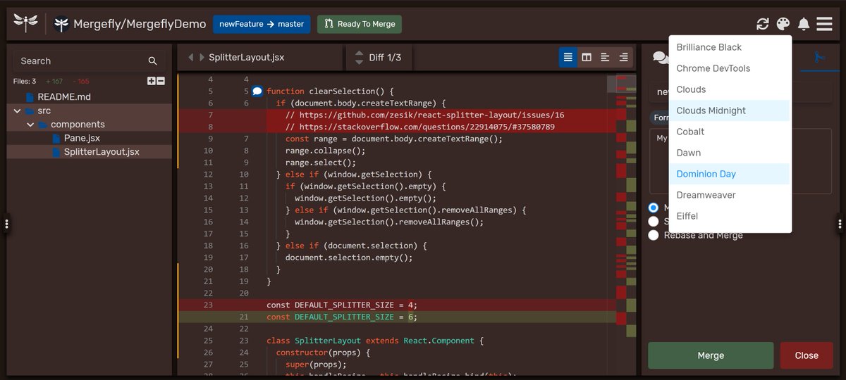 mergefly's tweet photo. What are your thoughts on GitHub's "updated" UI? We've been waiting for a dark mode and/or themes for so long that we just made 50 of our own...
#darkmode #pullrequests #github #coding https://t.co/sxPS0pkcDu