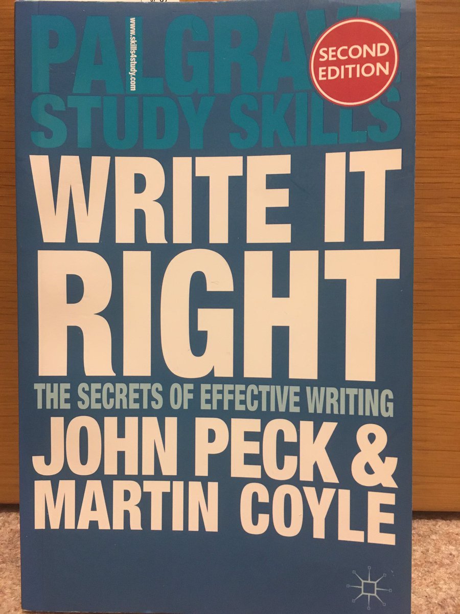 LucyVAndrew's tweet photo. Reading John Peck and Martin Coyle’s Write it Right and reminiscing about my years at @EnglishCardiff at @cardiffuni! Long live the eight-paragraph plan! https://t.co/w8JBbfxKOn